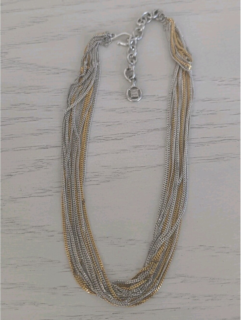 Vintage Givenchy Two Tone Gold Silver Multi-strand Necklace Necklace Gorgeous